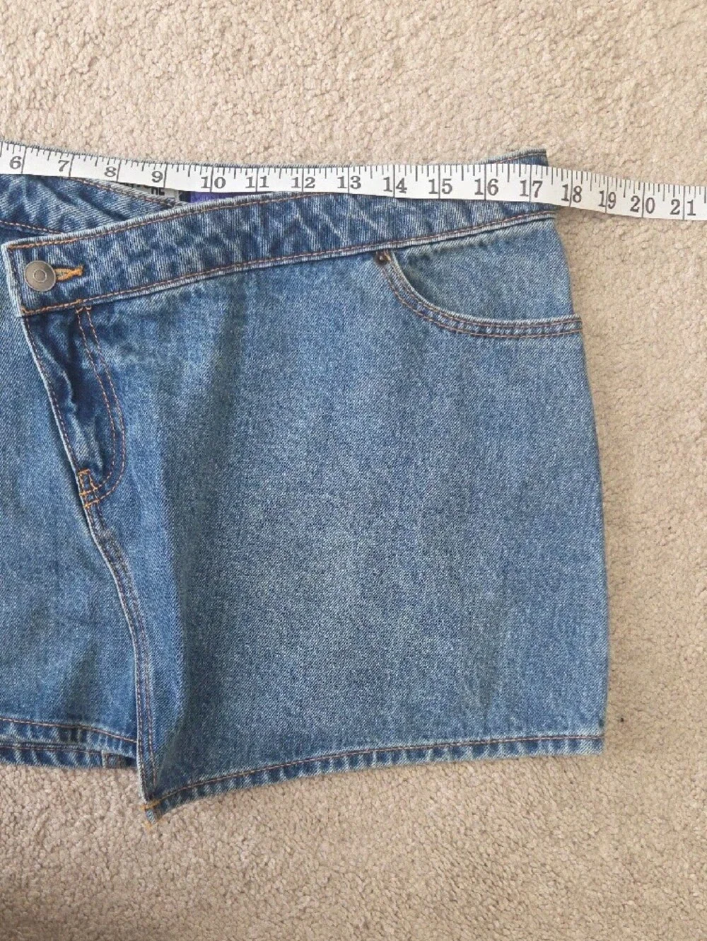 Future Collective Kehlana Barfield Asymmetrical Mini Denim Skirt